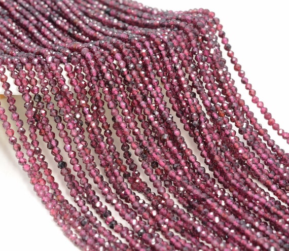 3mm Red Garnet Gemstone Micro Faceted Round Grade Aaa Beads 15.5inch Bulk Lot 1,6,12,24 And 48 (80010148-a196)