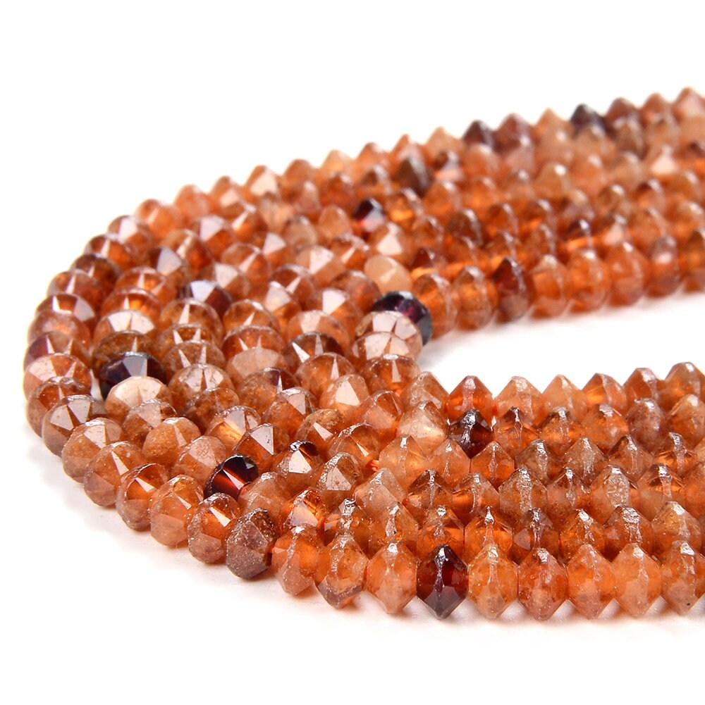 3x2mm Natural Hessonite Garnet Gemstone Grade Aa Bicone Faceted Rondelle Saucer Loose Beads 15.5 Inch Full Strand (80009460-p34)
