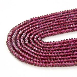 3x2MM Purple Garnet Gemstone Grade AAA Faceted Rondelle Saucer Loose Beads BULK LOT 1,2,6,12 and 50 (P2)