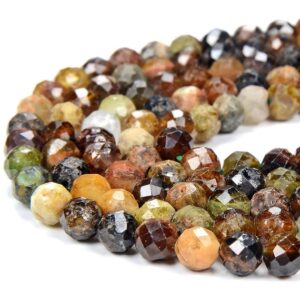5-6MM Natural Green Garnet Gemstone Grade AA Micro Faceted Round Beads 15 inch Full Strand BULK LOT 1,2,6,12 and 50 (80016839-P67)