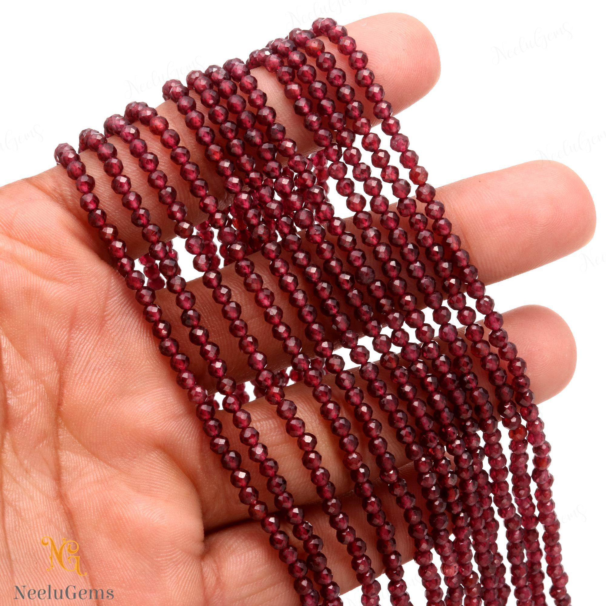 Aaa Pink Rhodolite Garnet 3mm Beads, Micro Faceted Rondelle, 13 Inch Magenta Gemstone Strand, Fine Jewelry Making, Natural Raspberry Stone