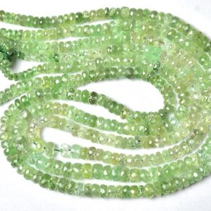 Beautiful Tsavorite Rondelle Beads - 15 inches - Natural Micro Cut Faceted Green Garnet Tsavorite Rondelle - Size is 4 -6 mm #2131