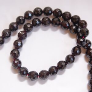 Garnet Dark Red Faceted Round Shaped Gemstone Bead-6mm-15.5 inch strand-