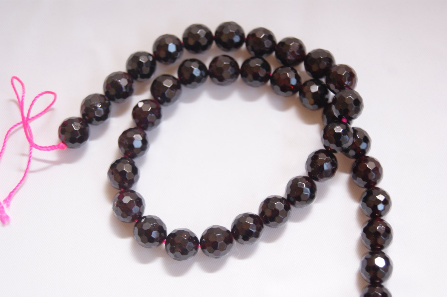 Garnet Dark Red Faceted Round Shaped Gemstone Bead-6mm-15.5 Inch Strand-