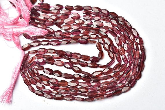 Mozambique Garnet Brick Beads - 13 Inches - Most Beautiful Natural Faceted Garnet Fancy Shape Beads - Size Is 4- 7mm #2203