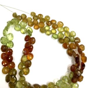 Natural Grossular Garnet Faceted Pear Shape Beads Garnet Gemstone Beads Jewelry Making Beads 18" Strand Top Quality