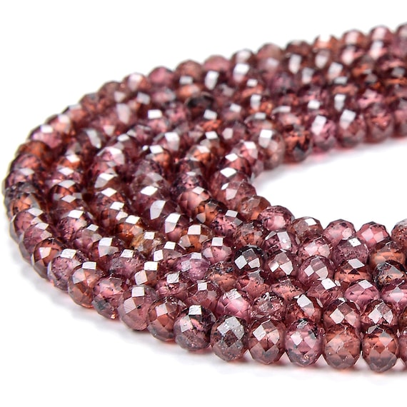 Natural Red Garnet Gemstone Grade Aa Micro Faceted Rondelle 4x3mm Loose Beads Bulk Lot 1,2,6,12 And 50 (p88)