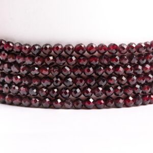 Natural Wine Red Garnet Gemstone Grade A+ Faceted Round 4mm 6mm 8mm Loose Beads
