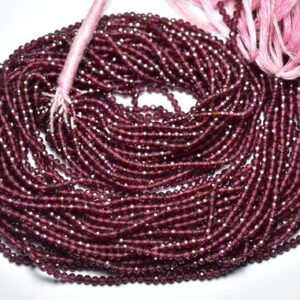 Garnet Rondelle Beads - 12.5 inches - Natural Super Quality Beautiful Micro Cut Faceted Garnet Rondelle - Size is 2.5mm #1380
