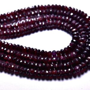 Garnet Rondelle Beads - 12 inches,Natural Garnet Faceted Rondelles,Finest Quality Garnet Beads,Size is 6-7mm #733