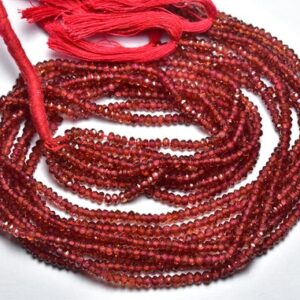 Garnet Rondelle Beads - 13 inches - Natural Super Quality Beautiful Micro Cut Faceted Rhodolite Garnet Rondelle - Size is 3 mm #2223