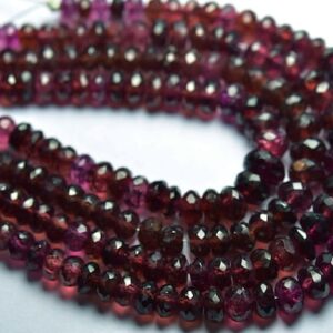 Garnet Rondelle Beads - 7 inches - Most Beautiful Natural Faceted Pinkish Garnet Rondelles - Size is 5-6.5 mm #1836