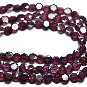 Garnet Round Beads - 7.5 inches - Natural Faceted Garnet Round Cutstone - Size is 6 mm #1686