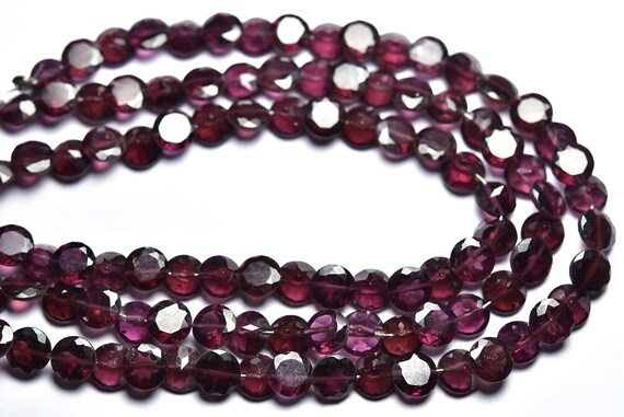 Garnet Round Beads - 7.5 Inches - Natural Faceted Garnet Round Cutstone - Size Is 6 Mm #1686
