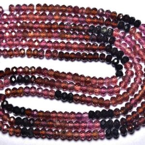 Super Quality Garnet Rondelle Beads - 12.5 inches - Natural Faceted Garnet Rondelle - Size is  5 mm #2542