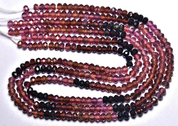 Super Quality Garnet Rondelle Beads - 12.5 Inches - Natural Faceted Garnet Rondelle - Size Is 5 Mm #2542