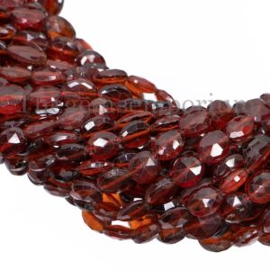 Hessonite Garnet Faceted Oval Beads, Hessonite Garnet Beads, Faceted Oval Shape Beads, Hessonite Garnet Beads, Gemstone Oval Beads