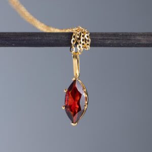 Garnet Necklace: 14k Gold-fill Or Sterling Silver, Marquise Gemstone