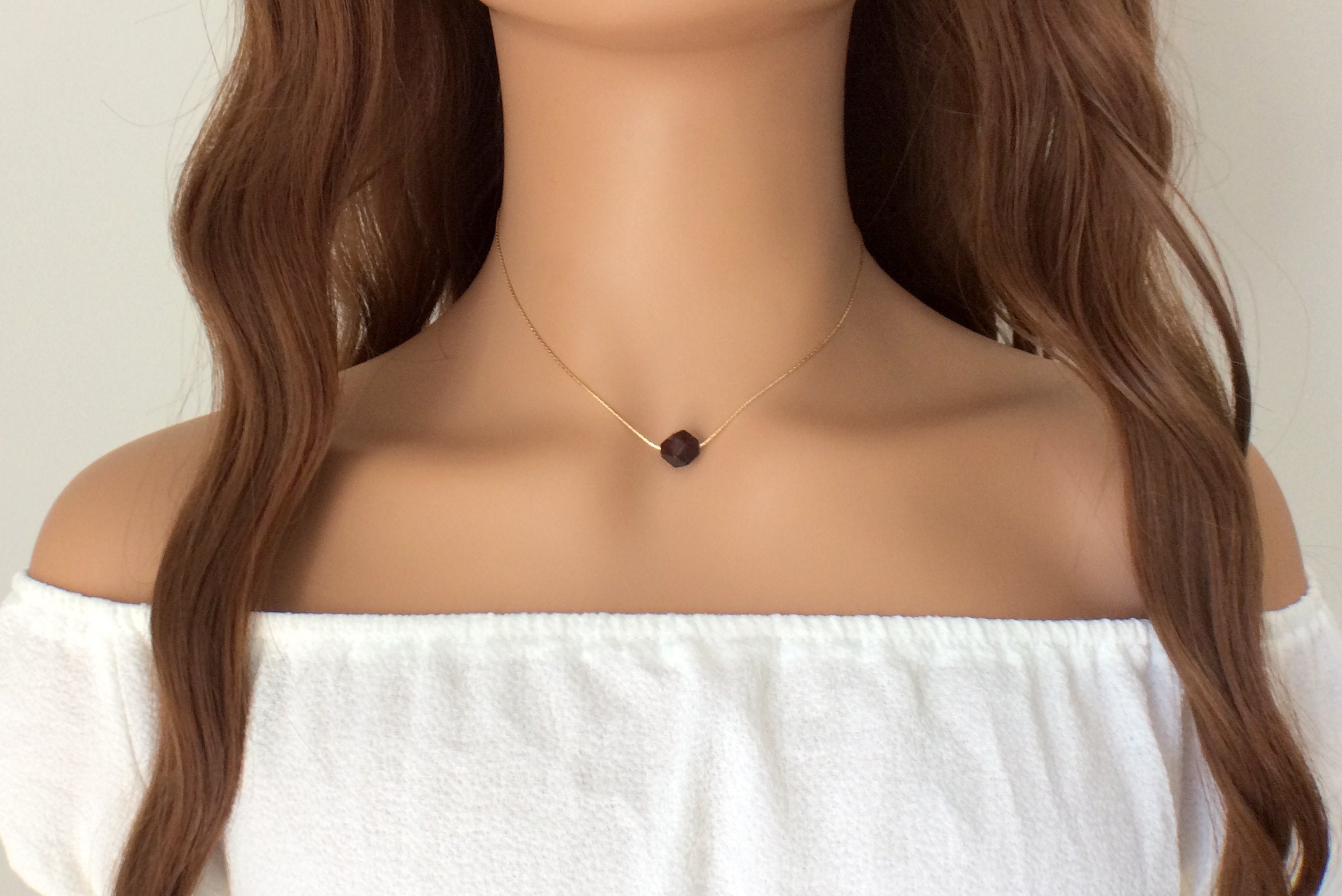 Elegant Garnet Crystal Necklace - Perfect Gift For Her