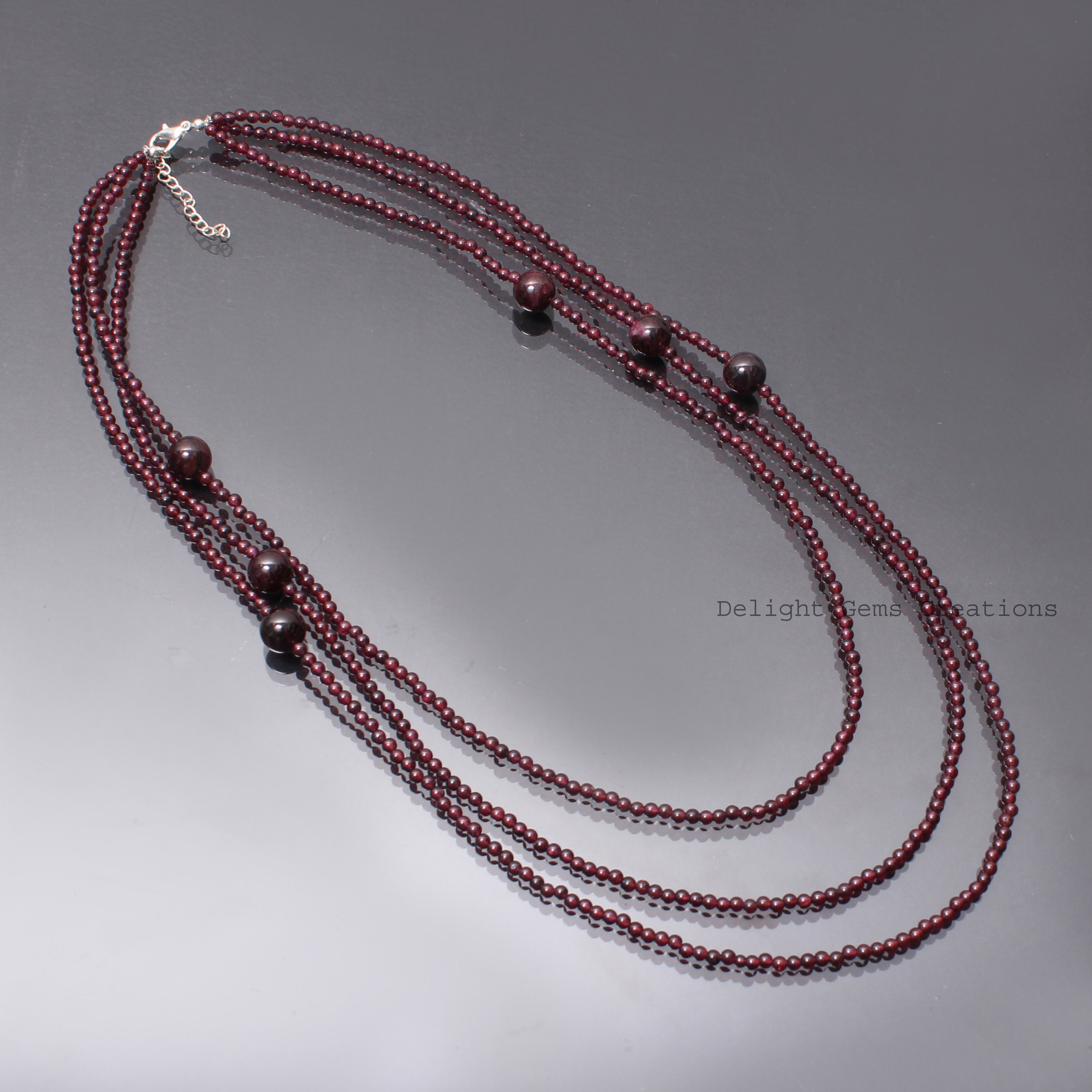 Exclusive Red Garnet Beaded Necklace-multi Layering Necklace-3.5mm/10mm Smooth Round Garnet Jewelry-garnet Jewelry-christmas-limited Stock Exclusive Red Garnet Beaded Necklace-multi Layering Necklace-3.5mm/10mm Smooth Round Garnet Jewelry-garnet Jewelry-christmas-limited Stock