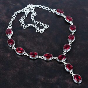 Handmade Mozambique Garnet Necklace: Sterling Silver Birthstone Jewelry