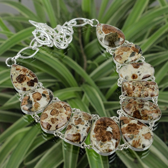 Handmade Spessartine Garnet Limestone Necklace: 925 Sterling Silver, Adjustable