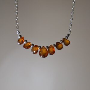 Hessonite Garnet Necklace In Sterling Silver, 14k Gold / / January Birthstone / / Brown Garnet / / 2nd Anniversary / / Minimal Garnet