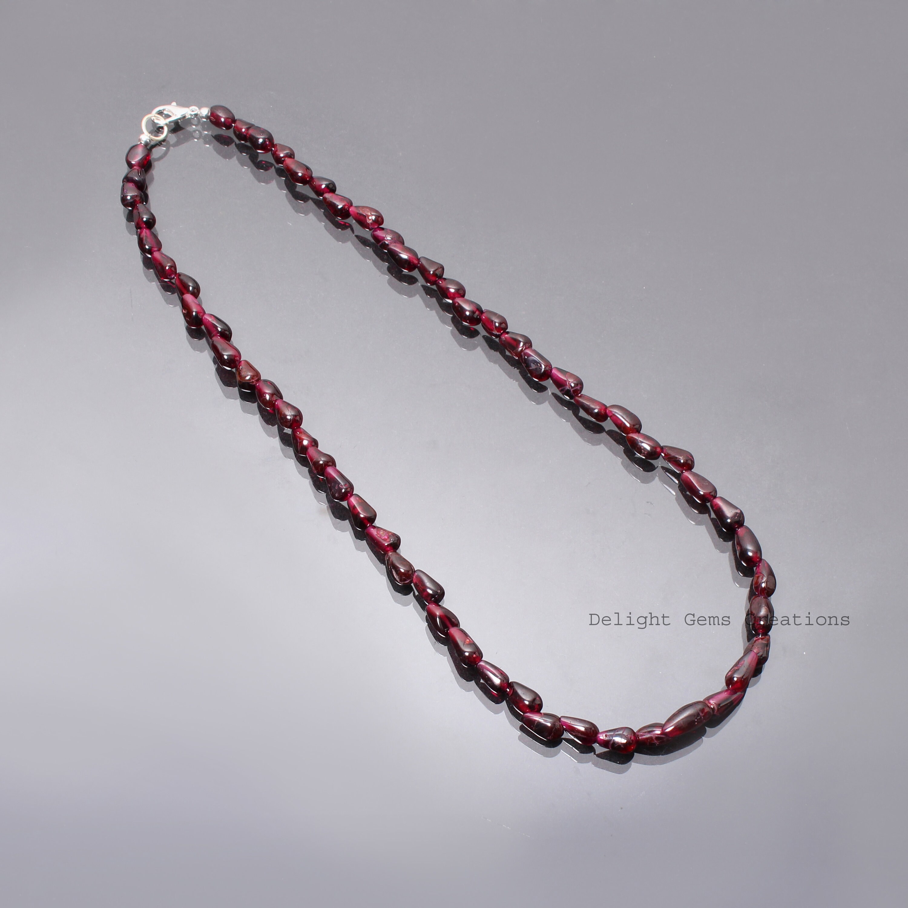 Natural Red Garnet Beaded Necklace, Fancy Shape Gemstone Jewelry Natural Red Garnet Beaded Necklace, Fancy Shape Gemstone Jewelry