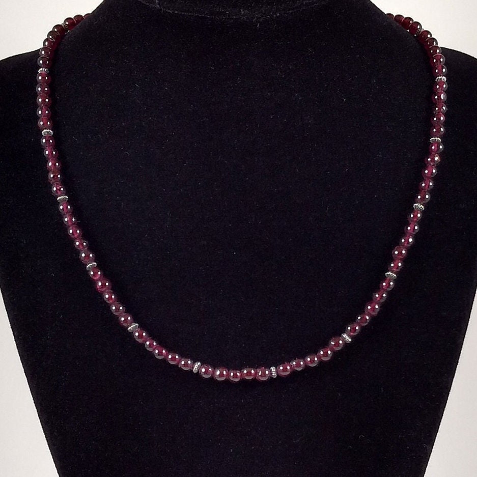 Rhodolite Garnet And Sterling Silver Necklace Handmade By Chris Hay