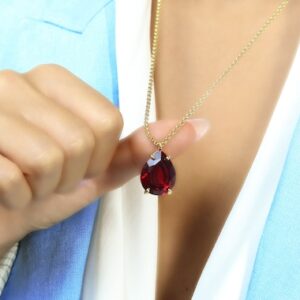 Sophisticated Garnet Necklace · January Birthstone · Garnet Necklaces for Women · Personalized Necklace · Birthday Garnet Jewelry