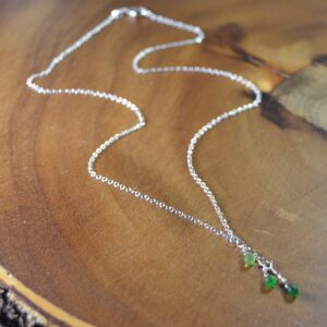 Tsavorite Garnet Briolette Necklace In Sterling Silver, 14k Gold / / Green Garnet / / January Birthstone / / Minimalist / / 25th Anniversary