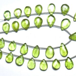 7.50 Inches - Natural Smooth Grossular Garnet Pear Briolettes - Size Is 7x10- 9x13 Mm #349