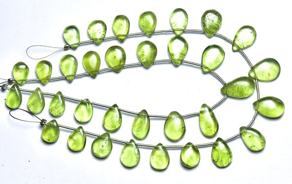 7.50 Inches - Natural Smooth Grossular Garnet Pear Briolettes - Size Is 7x10- 9x13 Mm #349
