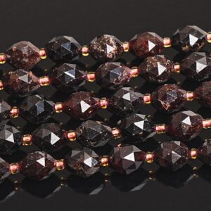 8mm Red Black Garnet Beads Grade Aa Genuine Natural Gemstone Drum Barrel Rice Bead Loose Beads 15"/7.5" Bulk Lot Options