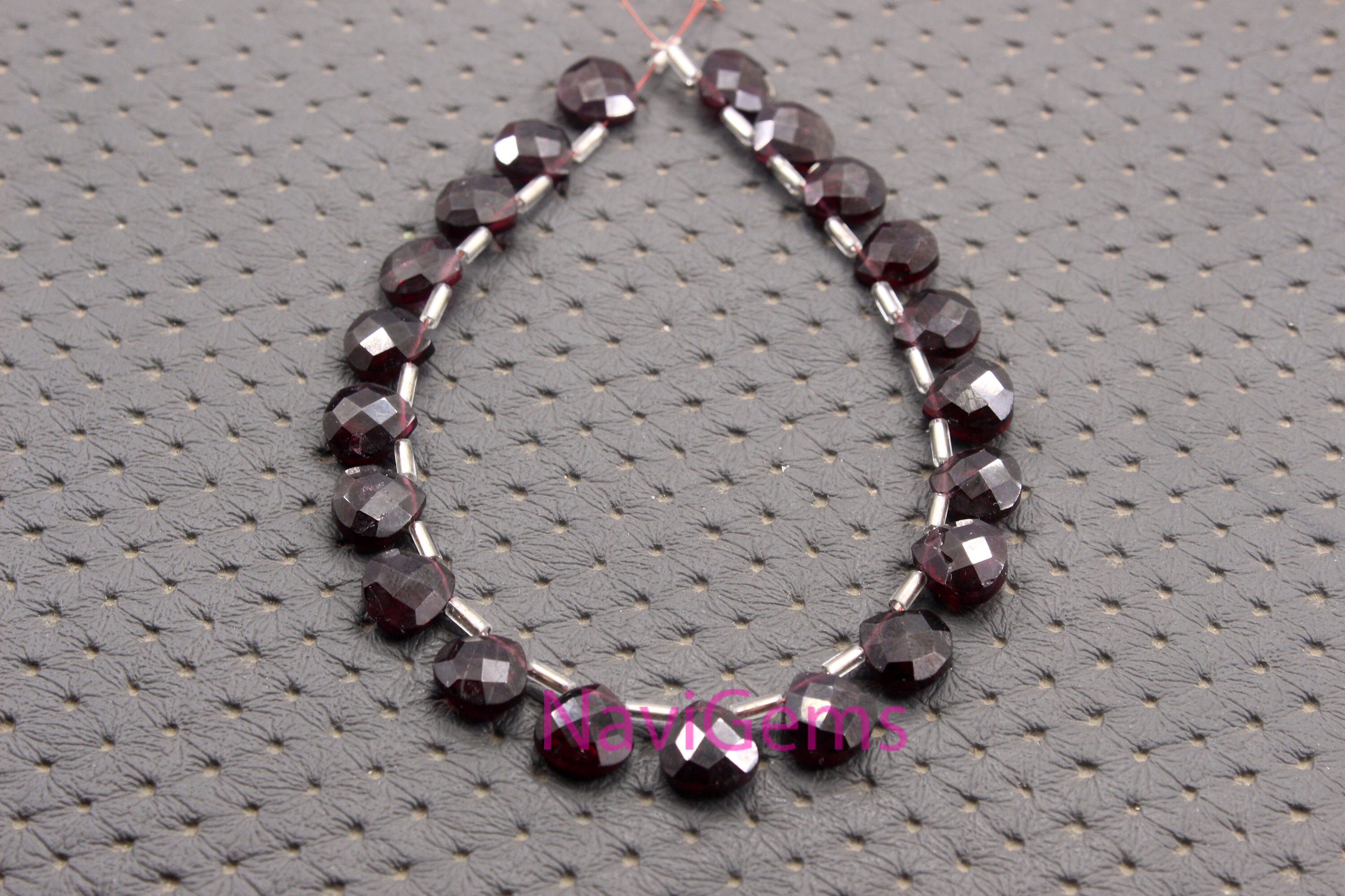 Aaa Garnet Gemstone Beads: Faceted Heart Briolette, 8-9mm