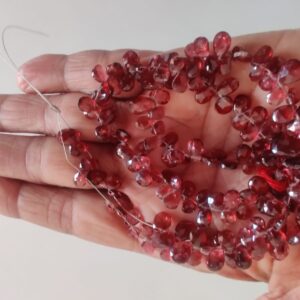 Aaa+ Mozambique Garnet Faceted Pear Shape Beads Garnet Briolette Bead , Beads For Jewelry Making ,garnet Pear Side Cut Wholesale Price.