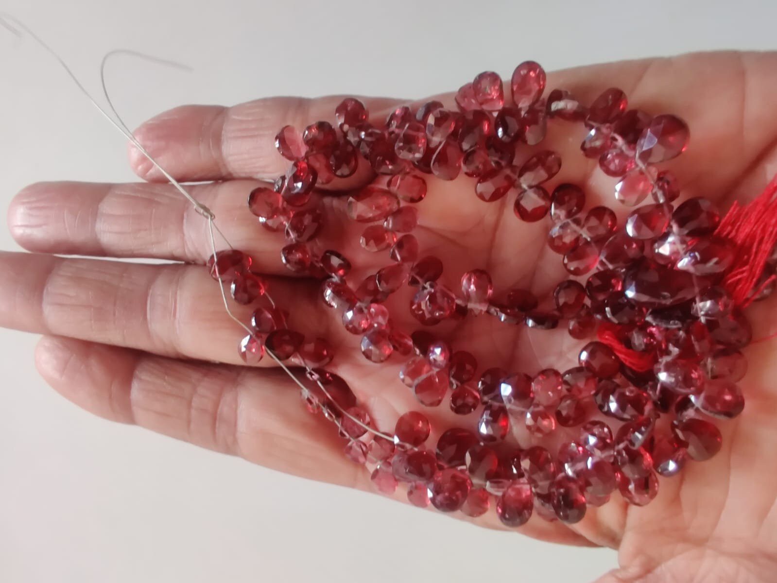 Aaa+ Mozambique Garnet Faceted Pear Shape Beads Garnet Briolette Bead , Beads For Jewelry Making ,garnet Pear Side Cut Wholesale Price.