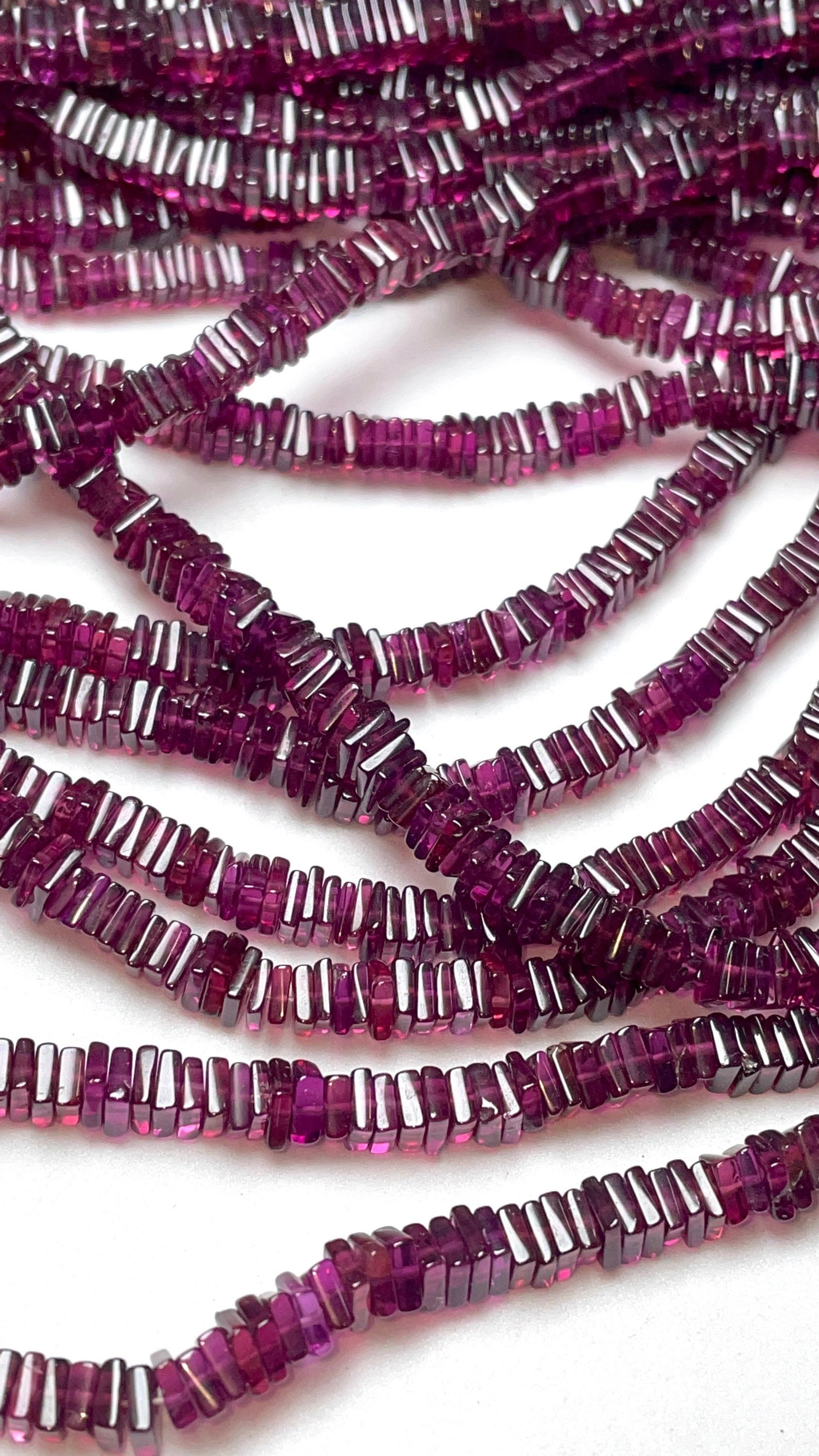 Aaa- Natural Rhodolite Garnet Heishi Square Shaped Gemstone Beads | 16 Inches Strand | Size- 4-5 Mm Beads An Amazing Item