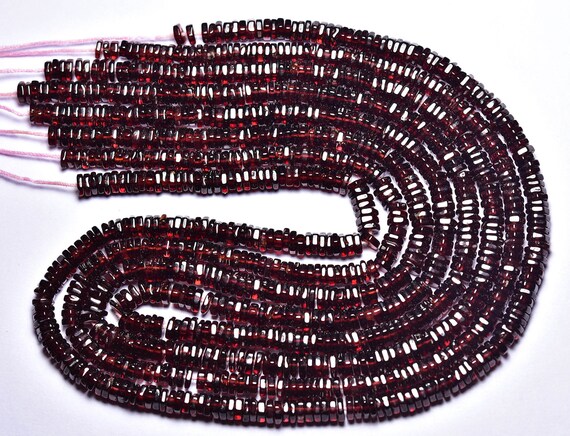 Beautiful Garnet Flat Hexagon Beads - 16 Inches - Natural Quality Garnet Smooth Flat Hexagon - Size Is 4.5 - 5 Mm #2546