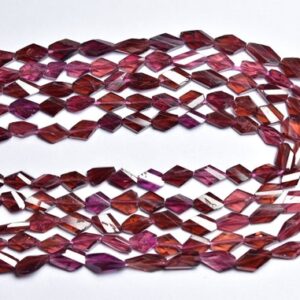 Garnet Fancy Beads - 13 Inches - Beautiful Natural Faceted Garnet Kite Shape Briolettes - Size Is 7-9 Mm #1978
