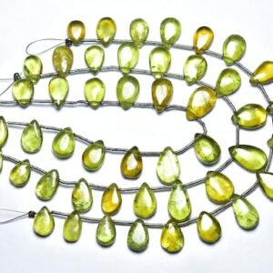 Grossular Garnet Pear Beads - 7.5 Inches - Natural Finest Quality Smooth Grossular Garnet Pear Briolettes Strand- Size Is 7x10- 9x14 Mm #696