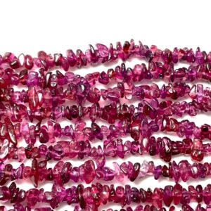 Natural Rhodolite Garnet Smooth Uncut Shape Gemstone Beads Length- 34 Inch Strand For Making Jewelry, Uneven Size Beads