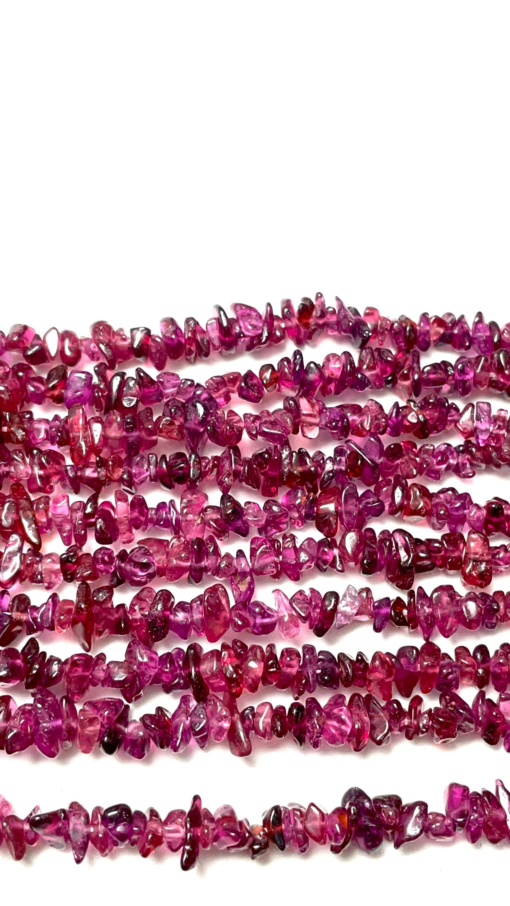 Natural Rhodolite Garnet Smooth Uncut Shape Gemstone Beads Length- 34 Inch Strand For Making Jewelry, Uneven Size Beads