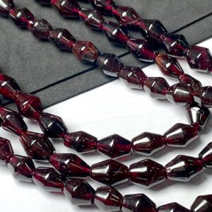 New Brand- Natural Garnet Plain Barrel Shape Gemstone Beads, Size- 7/11 Mm Smooth Dholki Shape Beads, 13 Inches Strand For Making Jewelry