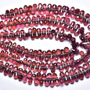 Superb Garnet Teardrop Beads - 7 Inches - Natural Garnet Faceted Tiny Teardrop Briolette - Size Is 3x5 - 4x7 Mm #2556