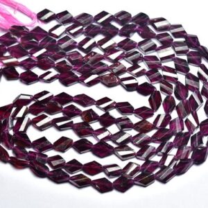 Garnet Twisted Fancy Beads - 14 Inches - Natural Garnet Faceted Twisted Fancy - Size Is 5x8 - 6x10 Mm #2544