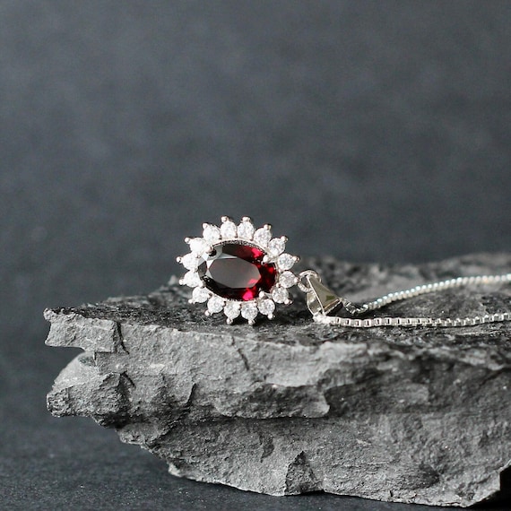 10x7 Mm Real Garnet Necklace Silver Garnet Pendant January Birthstone Necklace Large Garnet Pendant Necklace Red Garnet Necklace Gold Plated 10x7 Mm Real Garnet Necklace Silver Garnet Pendant January Birthstone Necklace Large Garnet Pendant Necklace Red Garnet Necklace Gold Plated