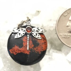 Beautiful Sonora Sunrise And Garnet Dragonfly Pendant