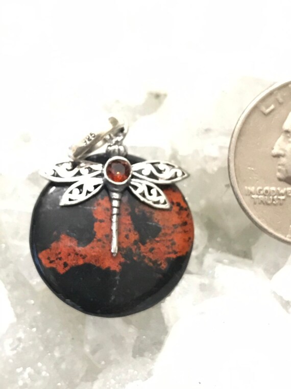 Beautiful Sonora Sunrise And Garnet Dragonfly Pendant Beautiful Sonora Sunrise And Garnet Dragonfly Pendant