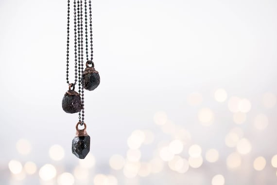Real Garnet Necklace | Garnet Crystal Necklace | Birthstone Necklace | Rough Garnet Crystal Pendant | Sterling Garnet Necklace